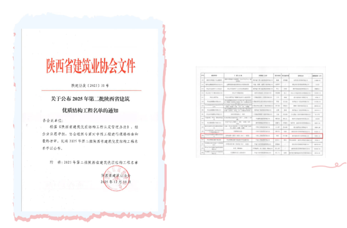 喜报！丝路嘉境项目荣获陕西省建筑优质结构工程奖